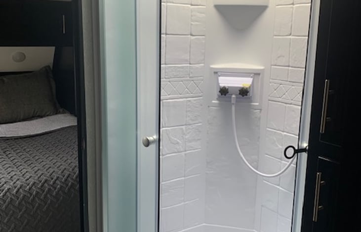 Shower with skylight