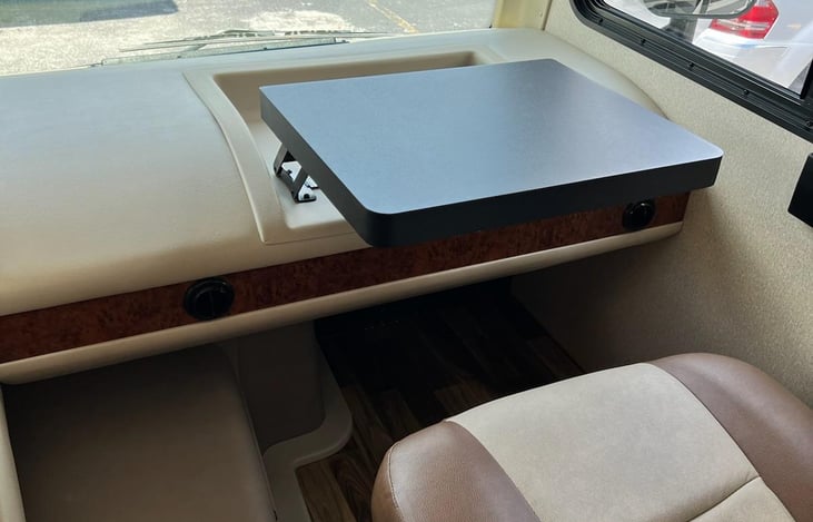 Desk/table - comes up and outward