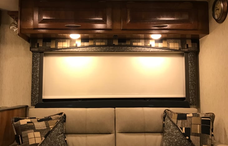 Living room sofa folds out to make a full sized bed.