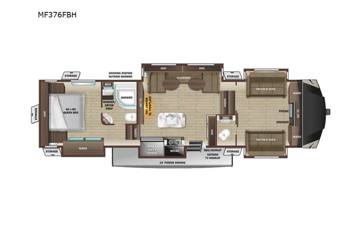 Representative floor plan provided by a trusted RVshare partner.