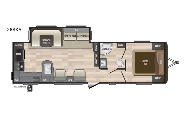 Representative floor plan provided by a trusted RVshare partner.