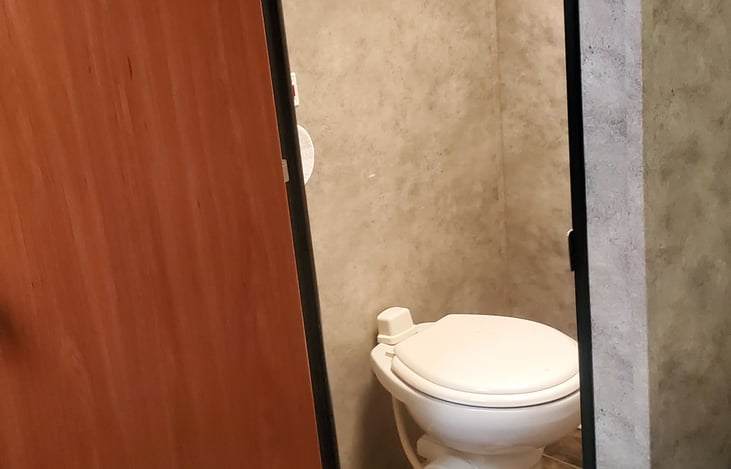 Separate toilet room.