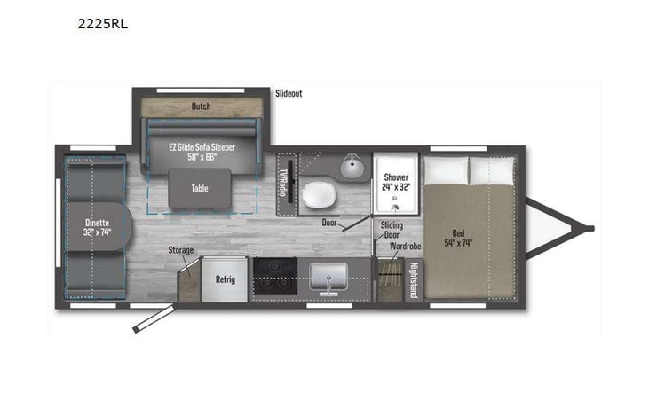 Representative floor plan provided by a trusted RVshare partner.