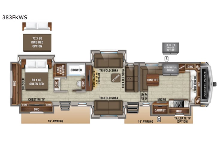 Representative floor plan provided by a trusted RVshare partner.
