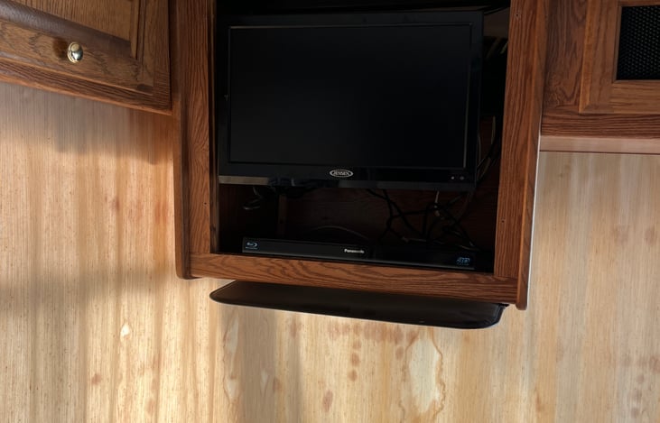 TV and Blue Ray / DVD player in the living space