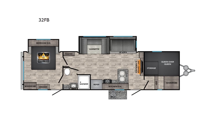 Representative floor plan provided by a trusted RVshare partner.