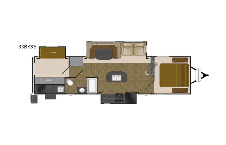 Representative floor plan provided by a trusted RVshare partner.