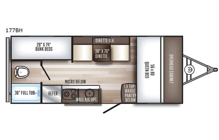 Representative floor plan provided by a trusted RVshare partner.