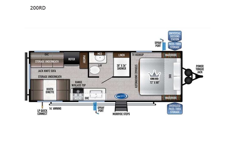 Representative floor plan provided by a trusted RVshare partner.
