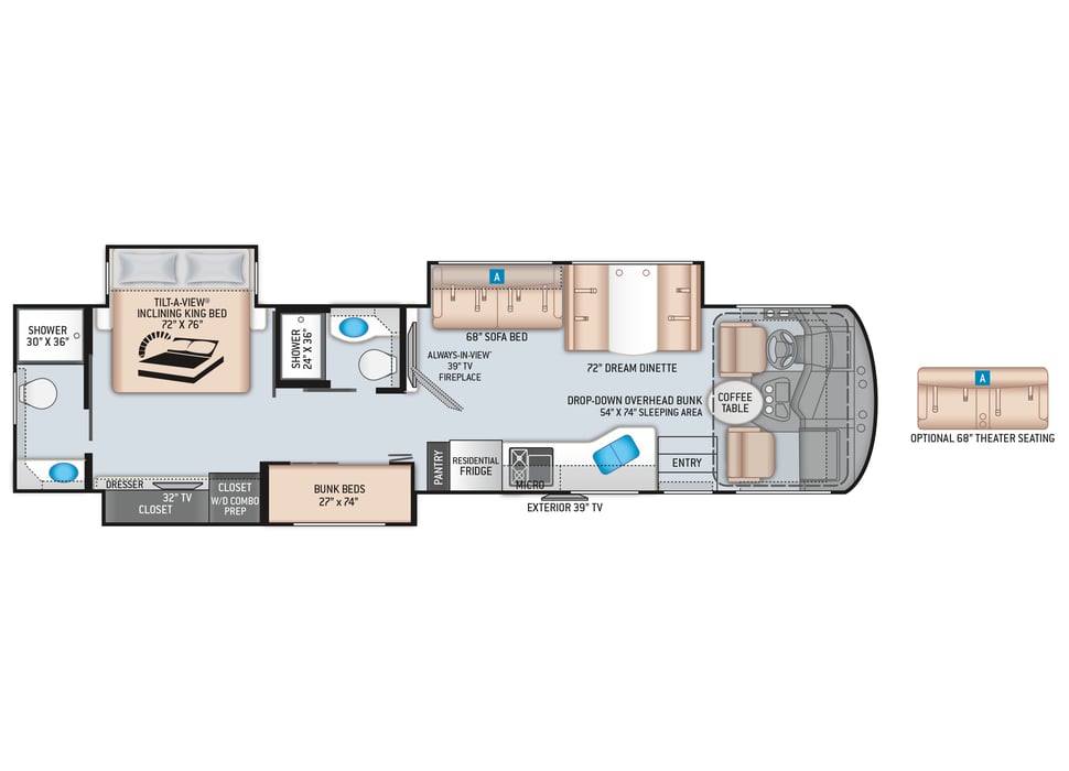 Class A Motor Home rentals in Wellington