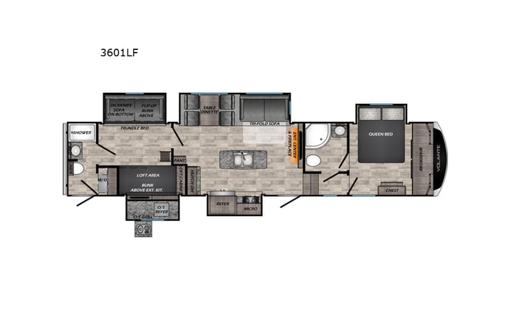 Representative floor plan provided by a trusted RVshare partner.