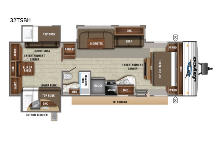 Representative floor plan provided by a trusted RVshare partner.