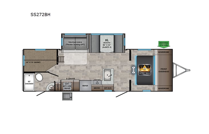 Representative floor plan provided by a trusted RVshare partner.