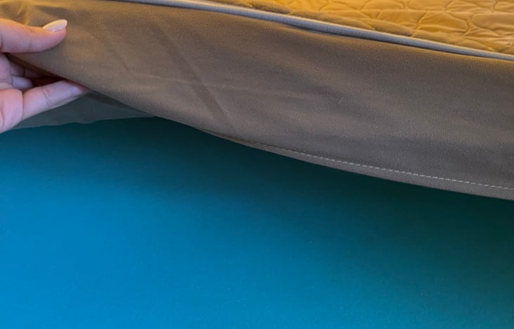 Foam under queen mattress- sleeps so much better!