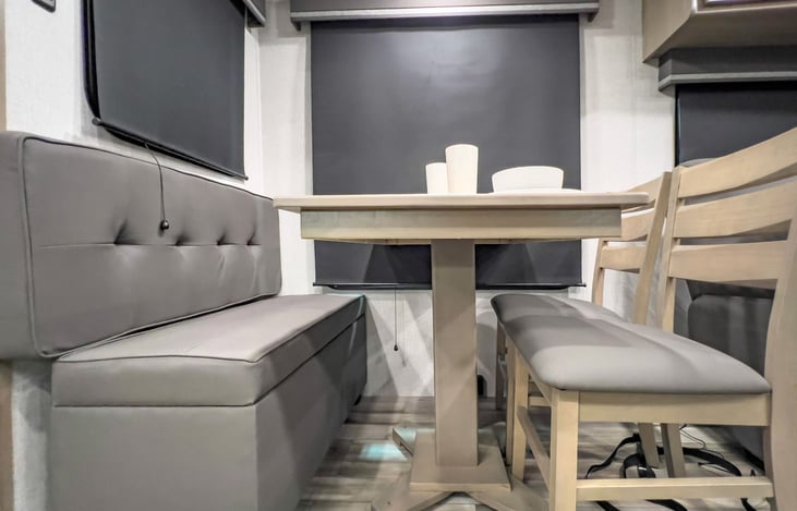 Dining table that seats 4.