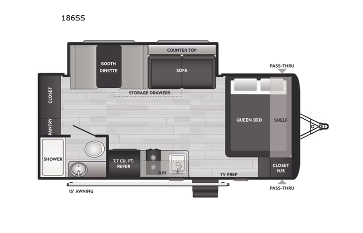 Representative floor plan provided by a trusted RVshare partner.