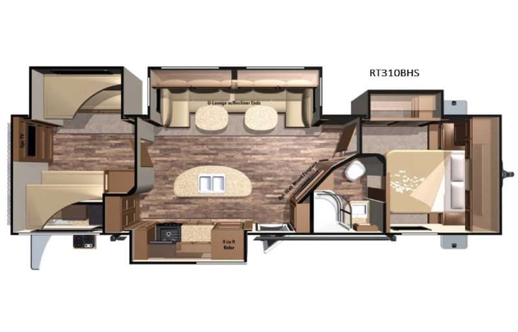 Representative floor plan provided by a trusted RVshare partner.