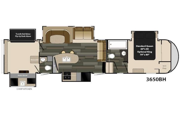 Representative floor plan provided by a trusted RVshare partner.