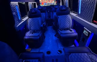 Luxury Mercedes-Benz Sprinter Party Bus/Limo with WiFi, TVs, and Big Sound