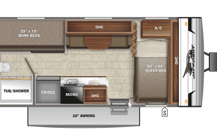 Shows inside from top view