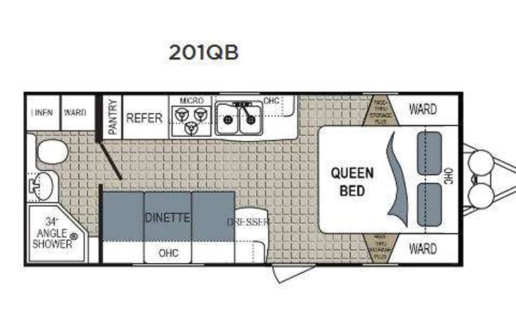 Representative floor plan provided by a trusted RVshare partner.