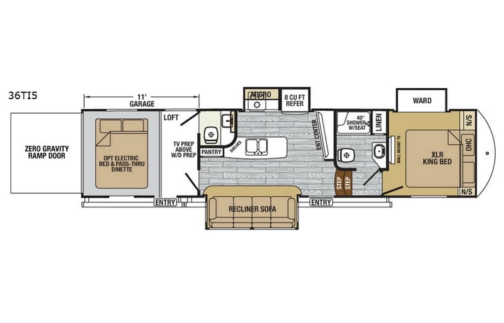 Representative floor plan provided by a trusted RVshare partner.