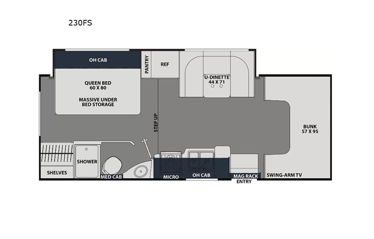 Representative floor plan provided by a trusted RVshare partner.