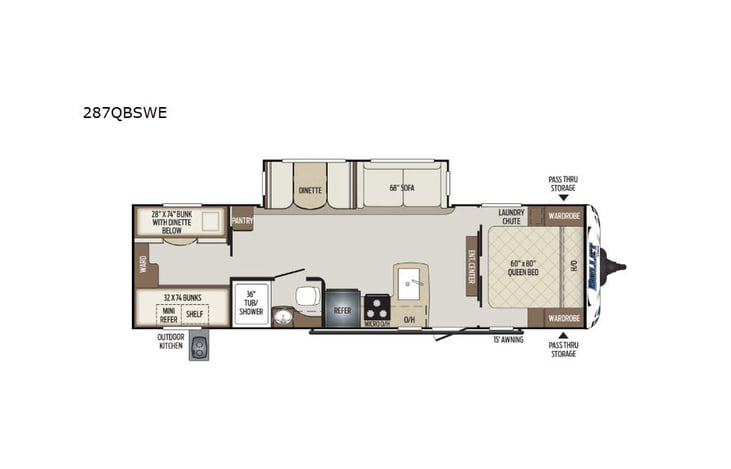 Representative floor plan provided by a trusted RVshare partner.