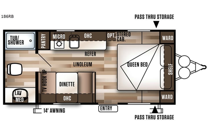 Representative floor plan provided by a trusted RVshare partner.