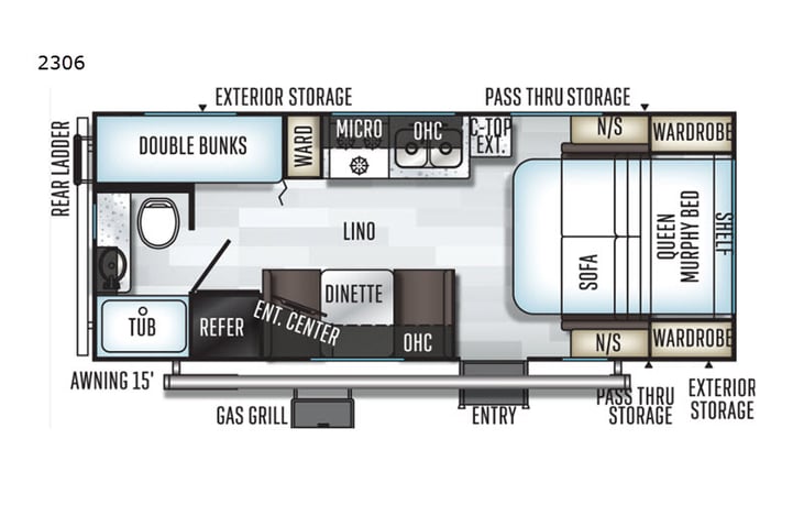Representative floor plan provided by a trusted RVshare partner.