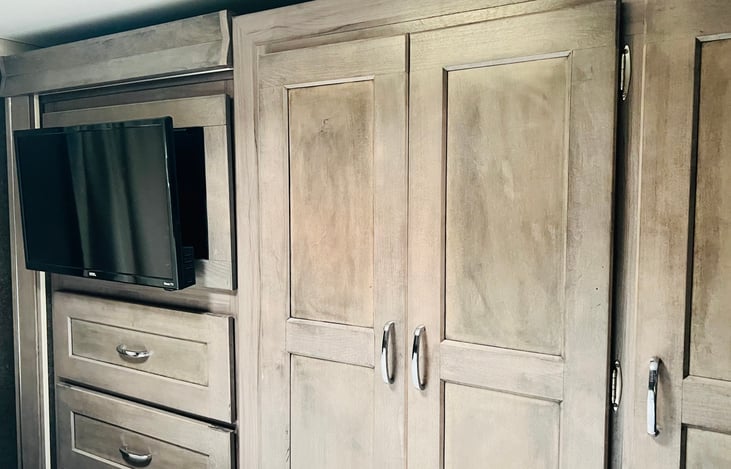 Bedroom TV and Wardrobe