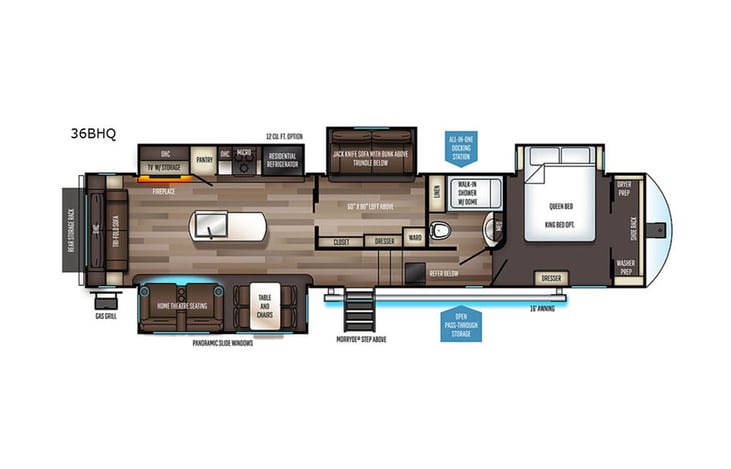 Representative floor plan provided by a trusted RVshare partner.
