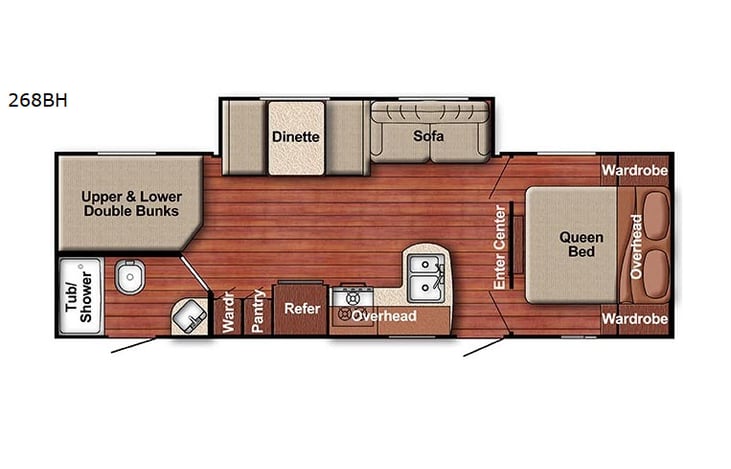 Representative floor plan provided by a trusted RVshare partner.