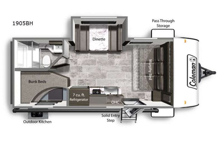 Representative floor plan provided by a trusted RVshare partner.