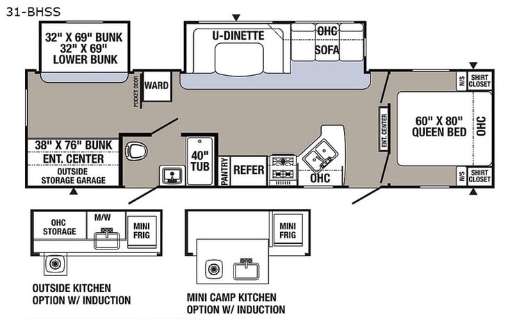 Representative floor plan provided by a trusted RVshare partner.