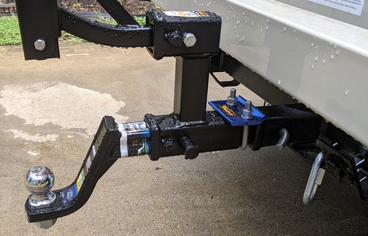 Dual hitch available for towing and bike rack combo.