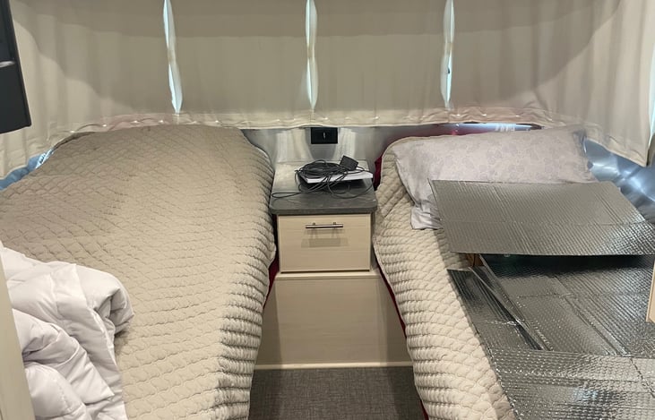 Two twin size beds
