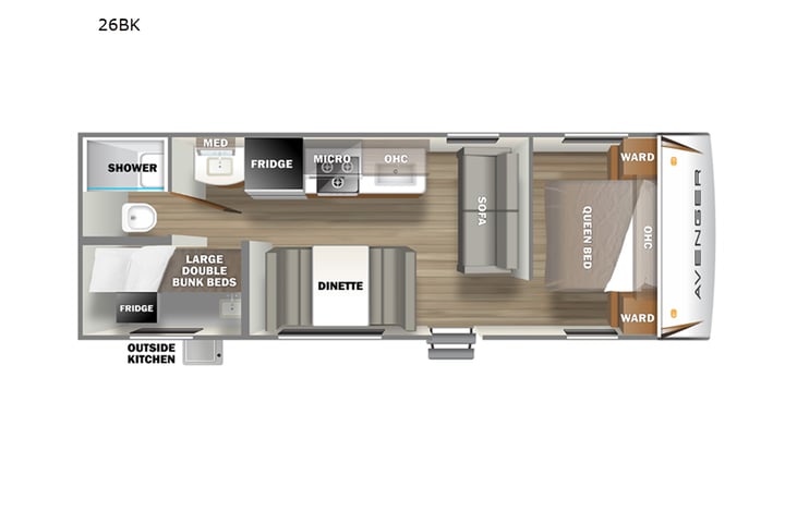 Representative floor plan provided by a trusted RVshare partner.
