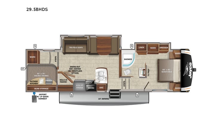 Representative floor plan provided by a trusted RVshare partner.