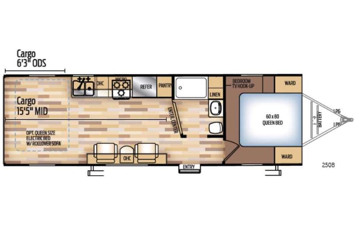 Representative floor plan provided by a trusted RVshare partner.