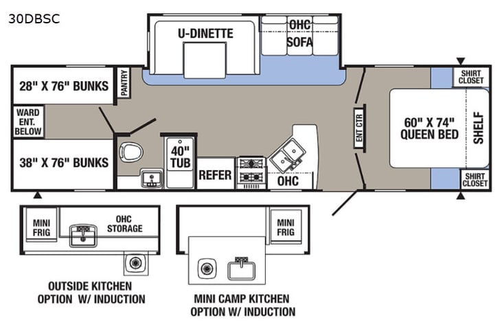 Representative floor plan provided by a trusted RVshare partner.