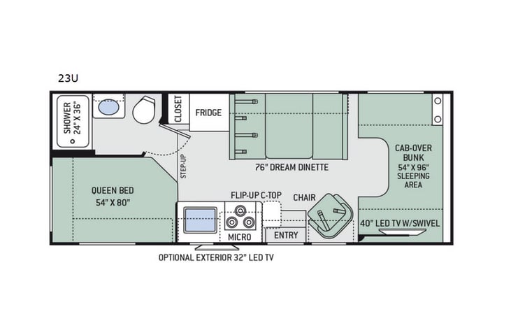 Representative floor plan provided by a trusted RVshare partner.