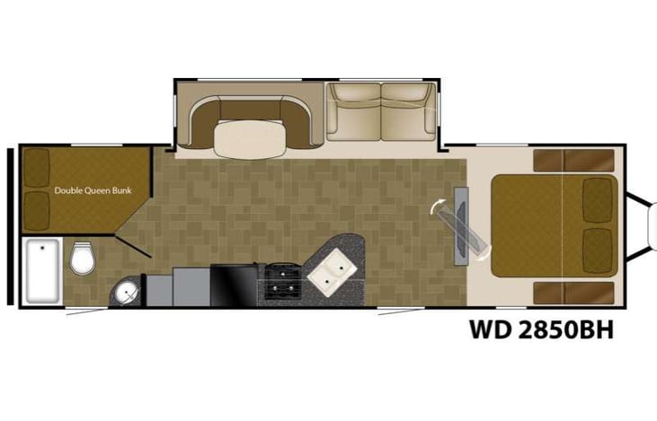 Representative floor plan provided by a trusted RVshare partner.