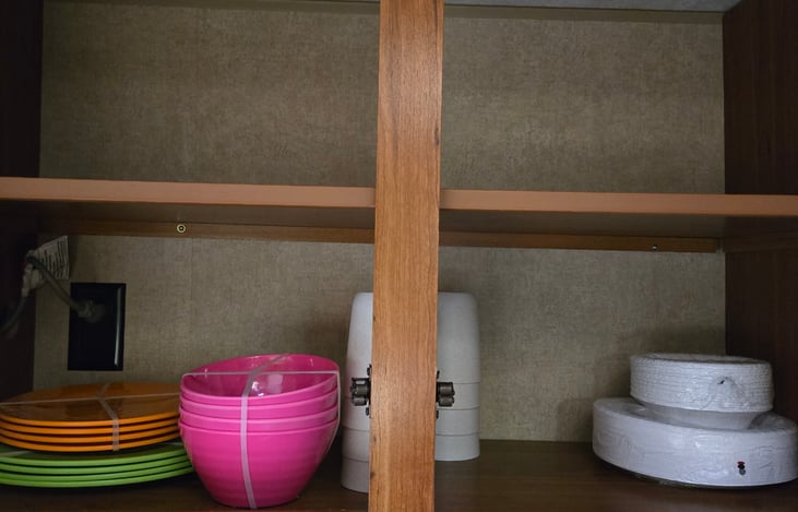 Storage - plastic & paper dishware supplied