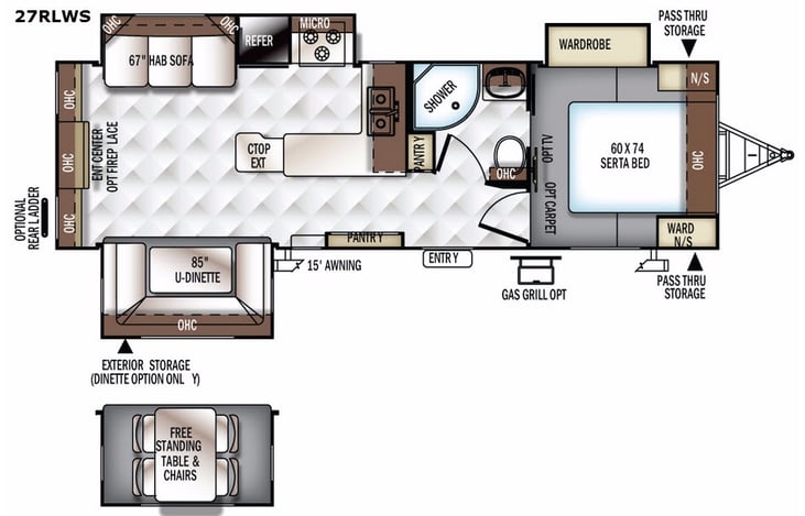 Representative floor plan provided by a trusted RVshare partner.