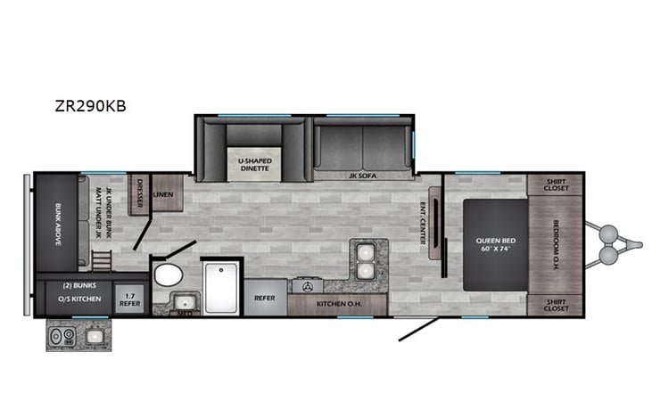 Representative floor plan provided by a trusted RVshare partner.