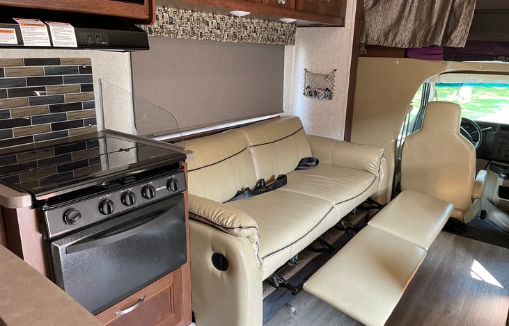 Relax in comfort with leg rests while RV is parked!