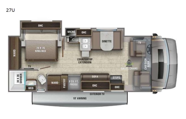Representative floor plan provided by a trusted RVshare partner.