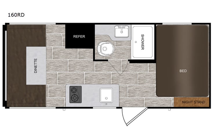 Representative floor plan provided by a trusted RVshare partner.