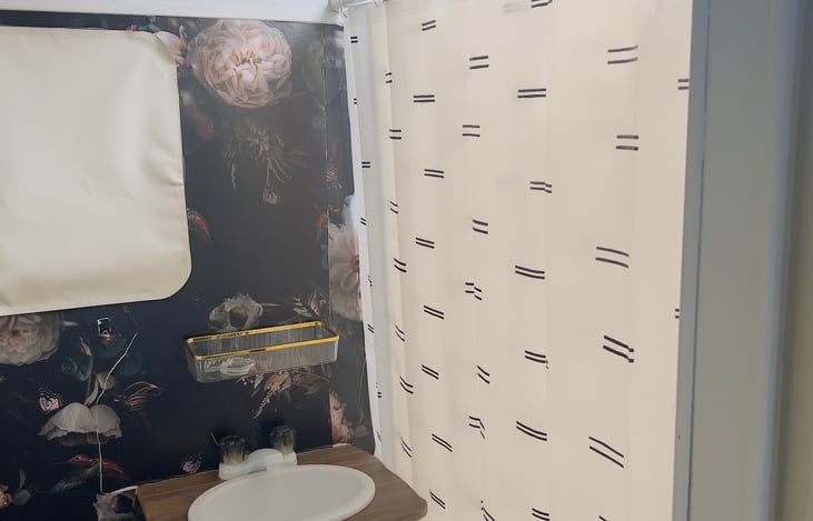 Shower includes the "pause" feature that saves grey water by recirculating (pause when shampooing and unpause to rinse, for example, so you're not wasting while you're not actively using the water.)